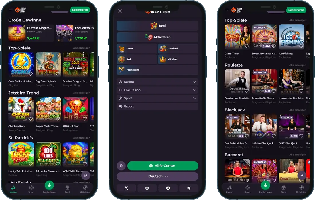 Rockyspin Casino mobil nutzen