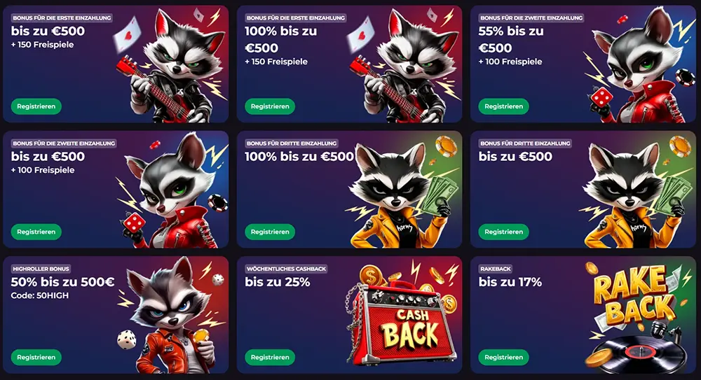 Rockyspin Casino Boni und Aktionen