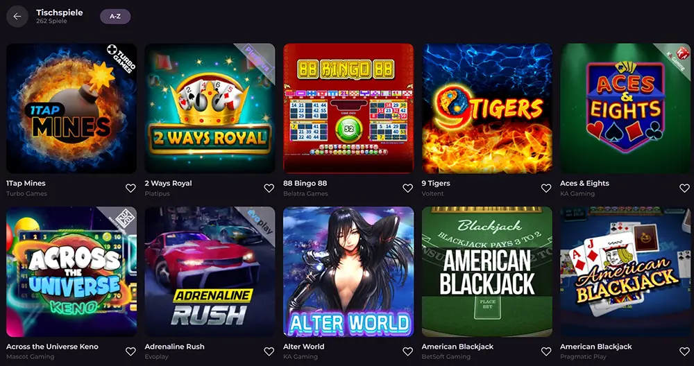 Rockyspin Casino Tischspiele